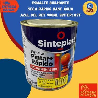 Imagem de Tinta Esmalte Sintético Brilhante Seca Rápido base Água Azul Del Rey 9
