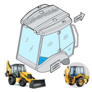 Imagem de Vidro Inferior Traseiro Direito para Retroescavadeira New Holland LB90