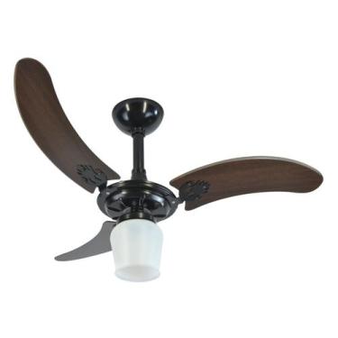 Imagem de Ventilador de Teto Infinity Globo Aberto Preto 3 Pás Mdf Tabaco 220V 2