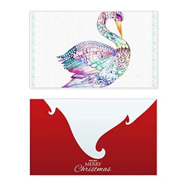 Imagem de Pássaro colorido em aquarela, feriado, Natal, cartão de parabéns, mensagem de Natal