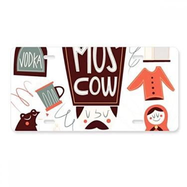 Imagem de DIYthinker Urso marrom Matreshkas Cultura Rússia Placa Decoração Aço Inoxidável Automóvel