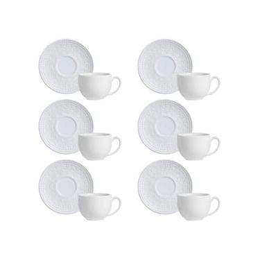 Imagem de Conjunto de Xícaras para Chá Porto Brasil Agra Branco em Cerâmica Feldspática 198ml – 6 Peças