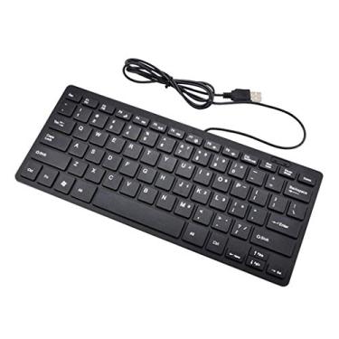 Imagem de KESOTO Mini Teclado USB com Fio 78 Teclas Sem Som Teclado Multimídia para Laptop Desktop