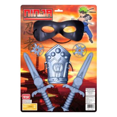 Imagem de Kit Ninja Infantil Fantasia Brinquedo Enfeite Decoraçao
