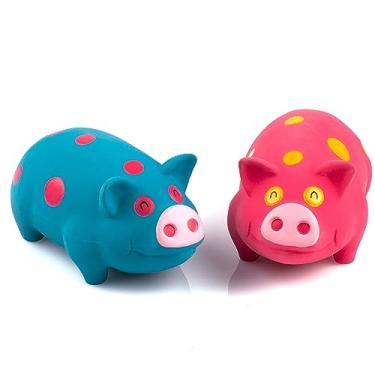 Imagem de Chiwava Pacote com 2 brinquedos de borracha de látex grunting para cães de médio porco, de bolinhas, para cães de médio porco, cores variadas