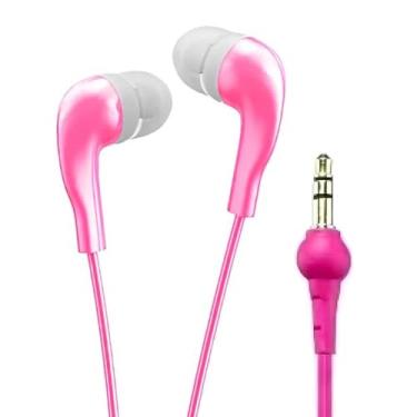 Imagem de Fone De Ouvido Com Borracha Sem Microfone Para Celular PC Tablet Computador Cor Rosa