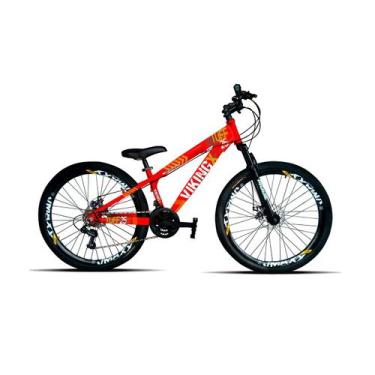 Imagem de Bicicleta Aro 26 Vikingx Tuff Vermelho X25 21V Alumínio Câmbio Shimano