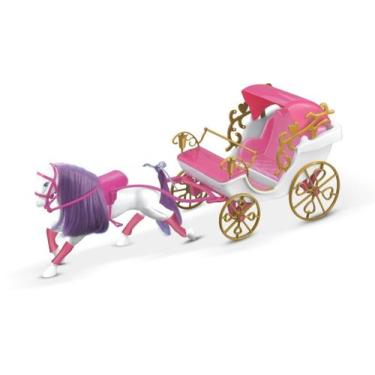 Imagem de Carruagem Real Infantil Princesas Para Boneca Barbie Rosa - Lider Brin
