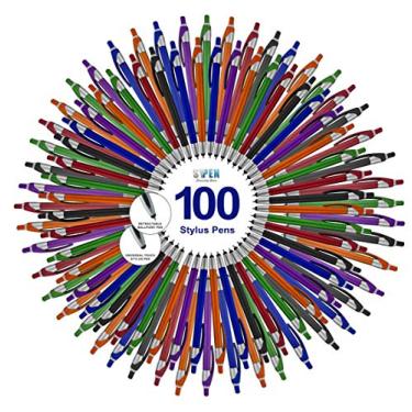 Imagem de Stylus com caneta esferográfica para iPad iPhone, iPod Touch, Motorola Samsung Galaxy Asus (pacote com 100)