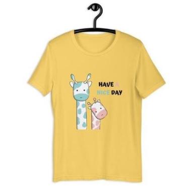 Imagem de Camiseta Blusa Feminina - Girafinhas Animal Print-Feminino