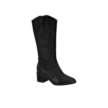 Imagem de Bota Beira Rio Feminino Cano Médio Elástico Croco 9066 105-Feminino