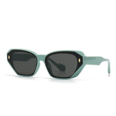Imagem de Trendy Street Photo Retro Art Polygonal Óculos de Sol Femininos Personalizados Óculos de Olho de Gato Óculos de Cor Doce UV400, 4, Tamanho Único