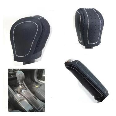 Imagem de Kit Capa Revestida em Couro Manopla Câmbio Manual e Alavanca Freio de 