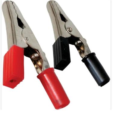 Imagem de Kit 10 Pares Garra Jacaré Isolada 50mm PT/VM  Alta Qualidade