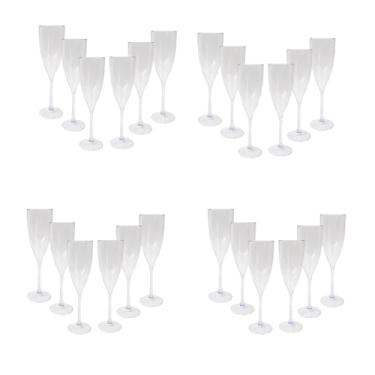 Imagem de Taça Champanhe Espumante Acrílico 180ml Transparente Festas Comemorações Eventos Premium (24)