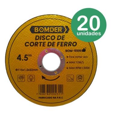 Imagem de Disco De Corte 4,5 " 115 mm Cortes Finos Ferro Barras Chapas Reforçado