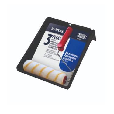Imagem de Kit Pintura Bandeja Rolo Anti Respingo 23cm C/ Cabo Atlas