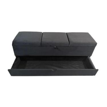 Imagem de Recamier puff baú sapateira  com gaveta 1,58 cm para cama box queen si