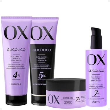 Imagem de Kit Ox Glicólico: Shampoo, Condicionador 240ml, Máscara e Acidificante