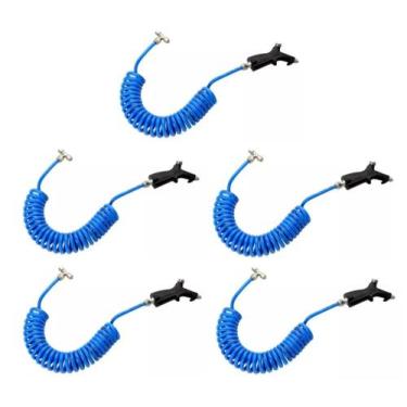 Imagem de 5 Pistola De Ar Botão Mangueira Cabine Caminhão Azul - TOP-AR