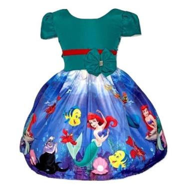Imagem de Vestido Temático Ariel - Pequenos Encantos Baby, Verde, P 2/3 ANOS