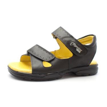 Imagem de Sandália Papete Masculina Ortopédica Anatomica de Couro Preto - Ranste