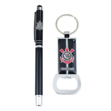Imagem de Kit Caneta Roller Pen Touchscreen Chaveiro Abridor Corinthians - Milen