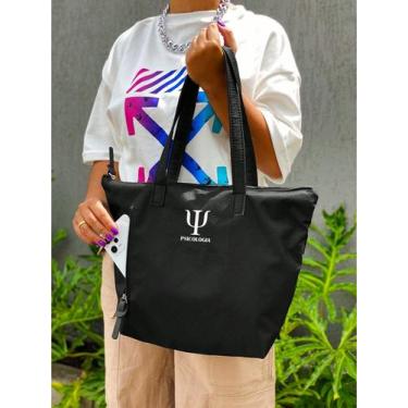 Imagem de Bolsa Shopper Nylon PSICOLOGIA de Ombro Clean Esportiva Academia Bags 