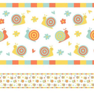 Imagem de Faixa Decorativa para Quarto de Bebê Caracol 6mx15cm - Quartinhos
