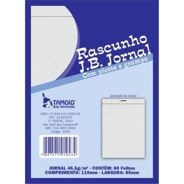 Imagem de Bloco para Rascunho Jornal 80 Folhas 80X110MM com Picote Pacote com 20