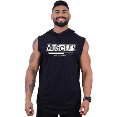 Imagem de Regata Longline com Touca Masculina MXD Conceito Muscles, M, Preto, Ma
