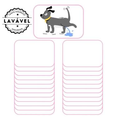 Imagem de Kit com 24 Fraldas de Câes p/Chão 70x50 Branco com borda Rosa 200 Lava