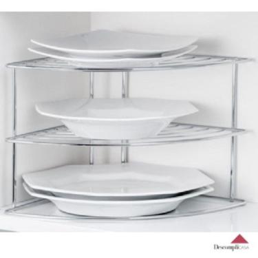 Imagem de Organizador Armário de Cozinha Prateleira Organizadora Porta Pratos de
