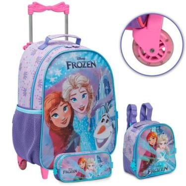 Imagem de Kit Mochila Escolar Menina Frozen Alça Costas Grande - Plike