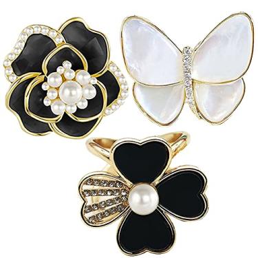 Imagem de Anéis de cachecol fivela e slides para mulheres, cachecóis, alfinetes, camiseta, prendedor para o lado 3CP