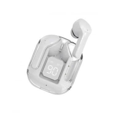 Imagem de Fones de Ouvido Intra Auriculares Bluetooth com Case de Carregamento Transparente, LED Digital, Versão 5.3,Várias Cores (Branco)