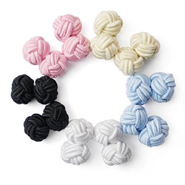 Imagem de Abotoaduras de tecido de seda HONEY BEAR, conjunto de 5 pares para presente de camiseta masculina