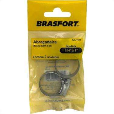 Imagem de Cartela Abracadeira Rosca Sem Fim Brasfort  3/4 X 1'' Cartela Com 2 Pe