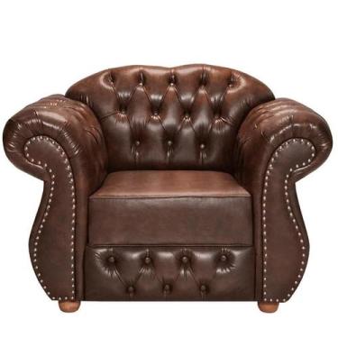 Imagem de Poltrona Chesterfield Merlo Courano Marrom Decoracao , Sala estar, tv,