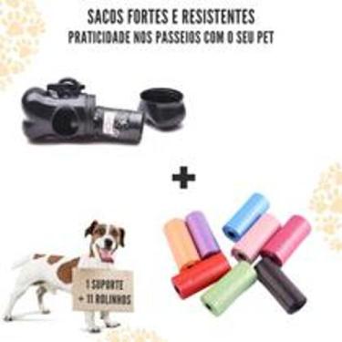 Imagem de Kit 12 Rolos Sacos De Recolher Coco Pet + Suporte De Ossinho - Success