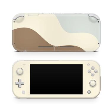 Imagem de Tacky Design Colorwave Skin compatível com Nintendo Switch Lite Skin Wrap, película minimalista com bloqueio de cor para Nintendo Switch Lite, decalque de vinil premium 3M (verde pastel e marrom)