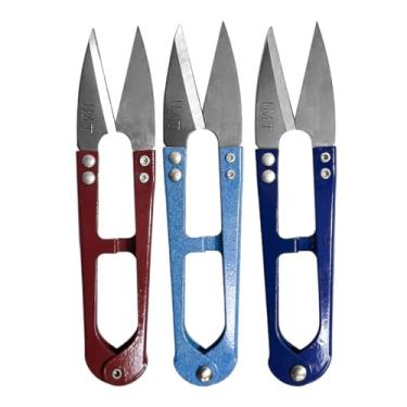 Imagem de Kit 12 Tesouras de Arremate para acabamento Cortes precisos Tesouras para tecidos artesanato Arremate de costura Ferramenta de corte costura Tesoura precisão profissional