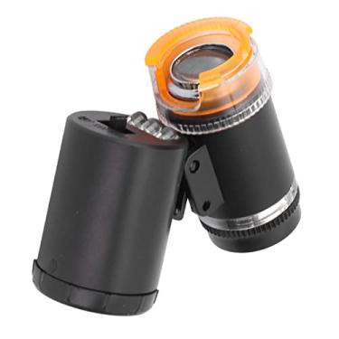 Imagem de Mini Microscópio, Lenta de Jóias Com Lixas de Lixas de 60x de 60x de Ampliação de Joalheria Portátil Detector de Caixa de Dinheiro LED Microscópio de Bolso Leve (Preto)