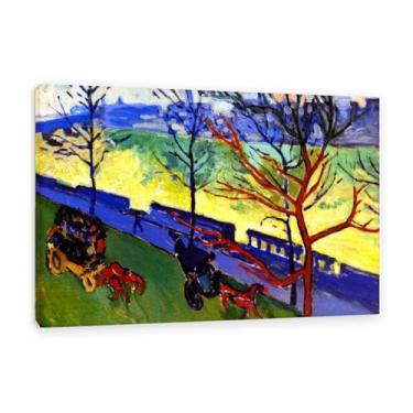 Imagem de Reprodução famosa de pinturas a óleo, aterro do Tâmisa, arte de parede de impressão em tela, para decoração de escritório em casa, paisagem abstrata, arte giclée, 20 x 30 cm (8 x 12 polegadas)