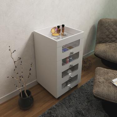 Imagem de Carrinho de Maquiagem 4 Gavetas Tecno Mobili Pe2009 Branco