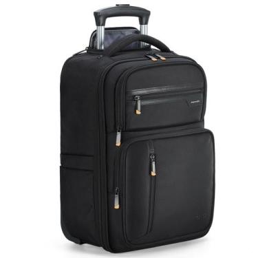 Imagem de Mochila rolante Ponhog para laptop de 17 polegadas com rodas pretas