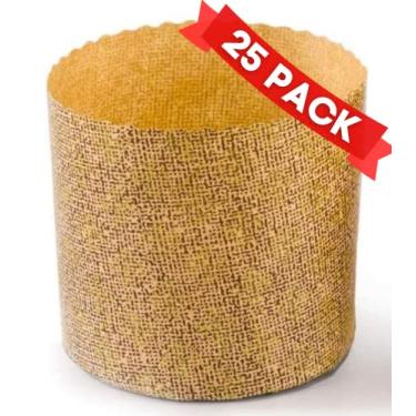 Imagem de Moldes de papel panetone de 200 ml | Pacote com 25 | Formas de pão de Páscoa - antiaderentes - L 9,5 x A 8,5 centímetros