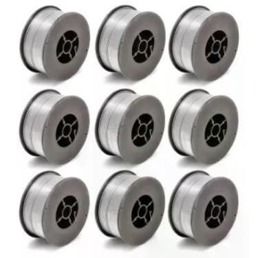 Imagem de Kit - 9 Arame Para Solda Mig Revestido Uso Sem Gás 0,8mm E71t-sg - Rolo 1kg - Galzer