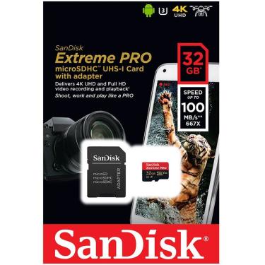 Imagem de Cartão Memória Micro Sandisk Sdhc Uhs-i 32gb Extreme Pro