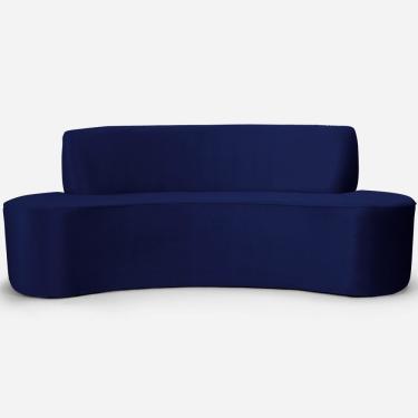 Imagem de Sofá 4 Lugares 260 cm Bélgica Veludo Azul Marinho